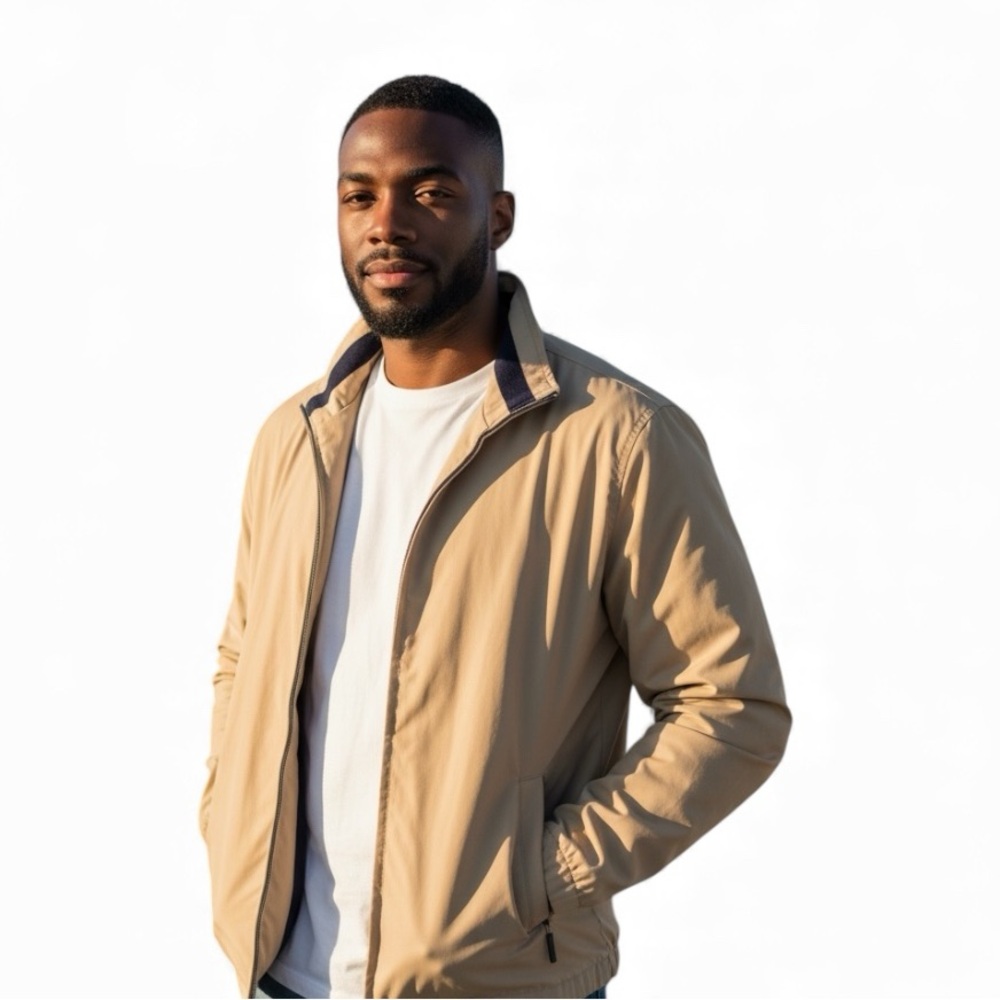 Cutter & Buck Men's Beige Lightweight Jacket‎ Large EUC